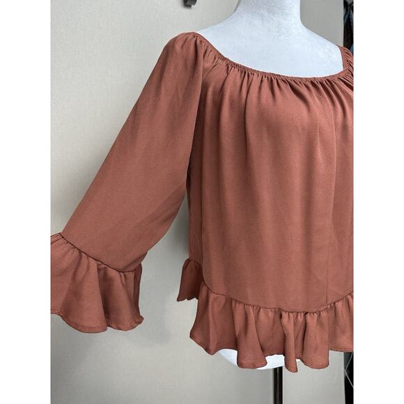 Peppermint Women’s Sz L Blouse Top Peasant Cottage Core Made In The USA - Picture 2 of 12